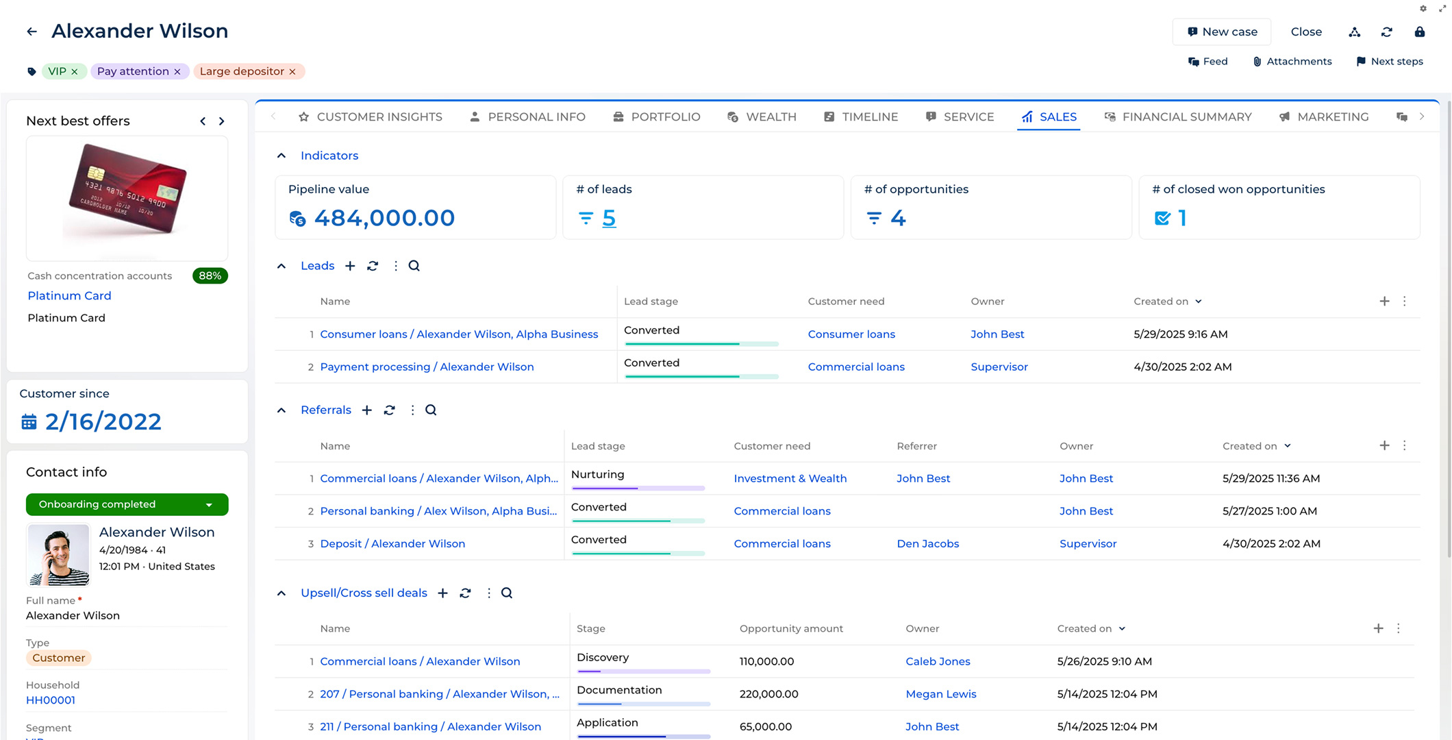 Creatio CRM for Credit Unions Lead Referrals