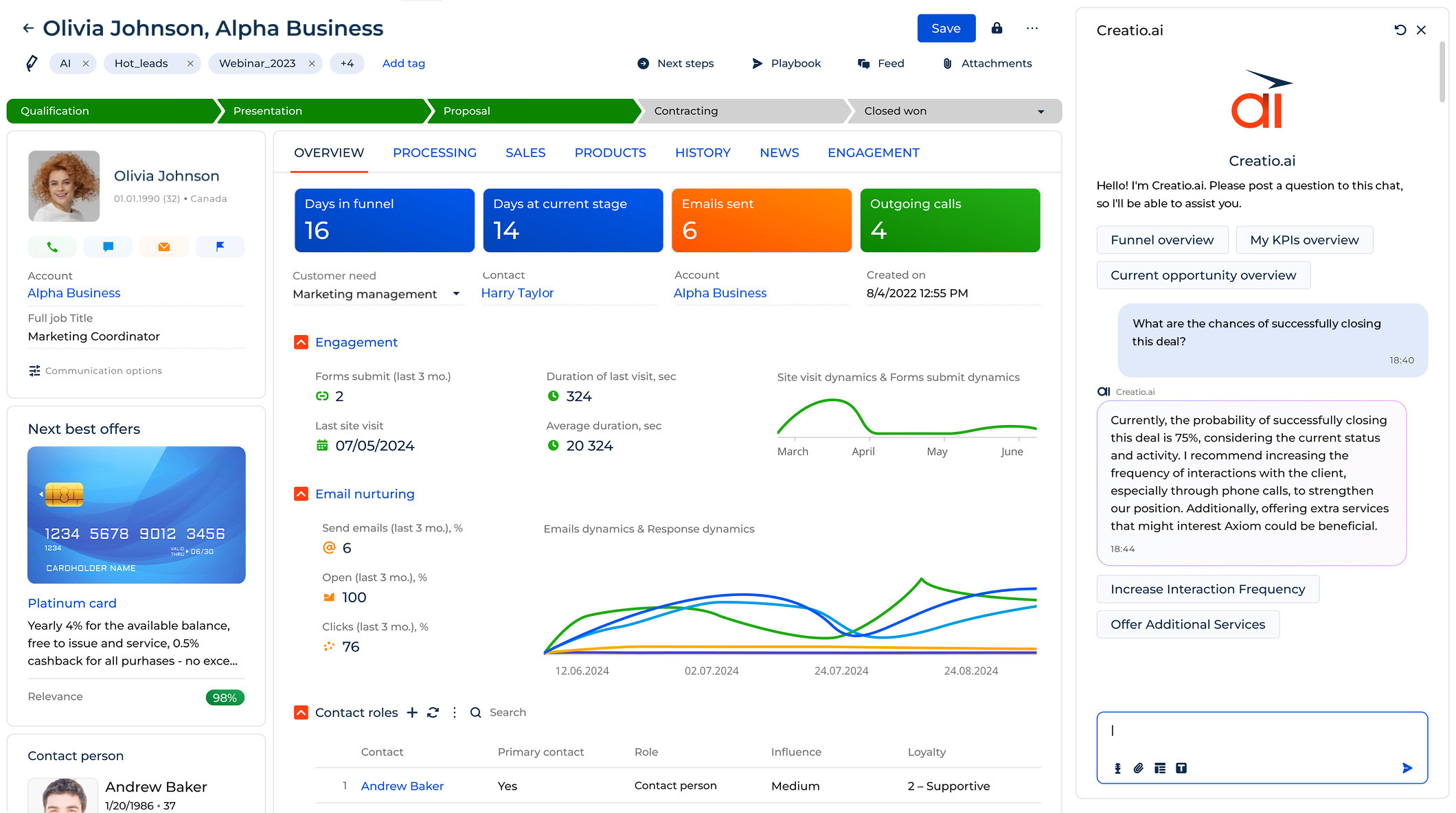 Creatio CRM for Credit Unions