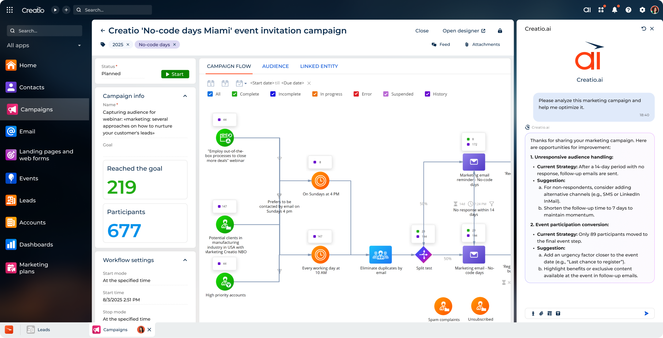 Marketing Automation Capabilities in Creatio CRM