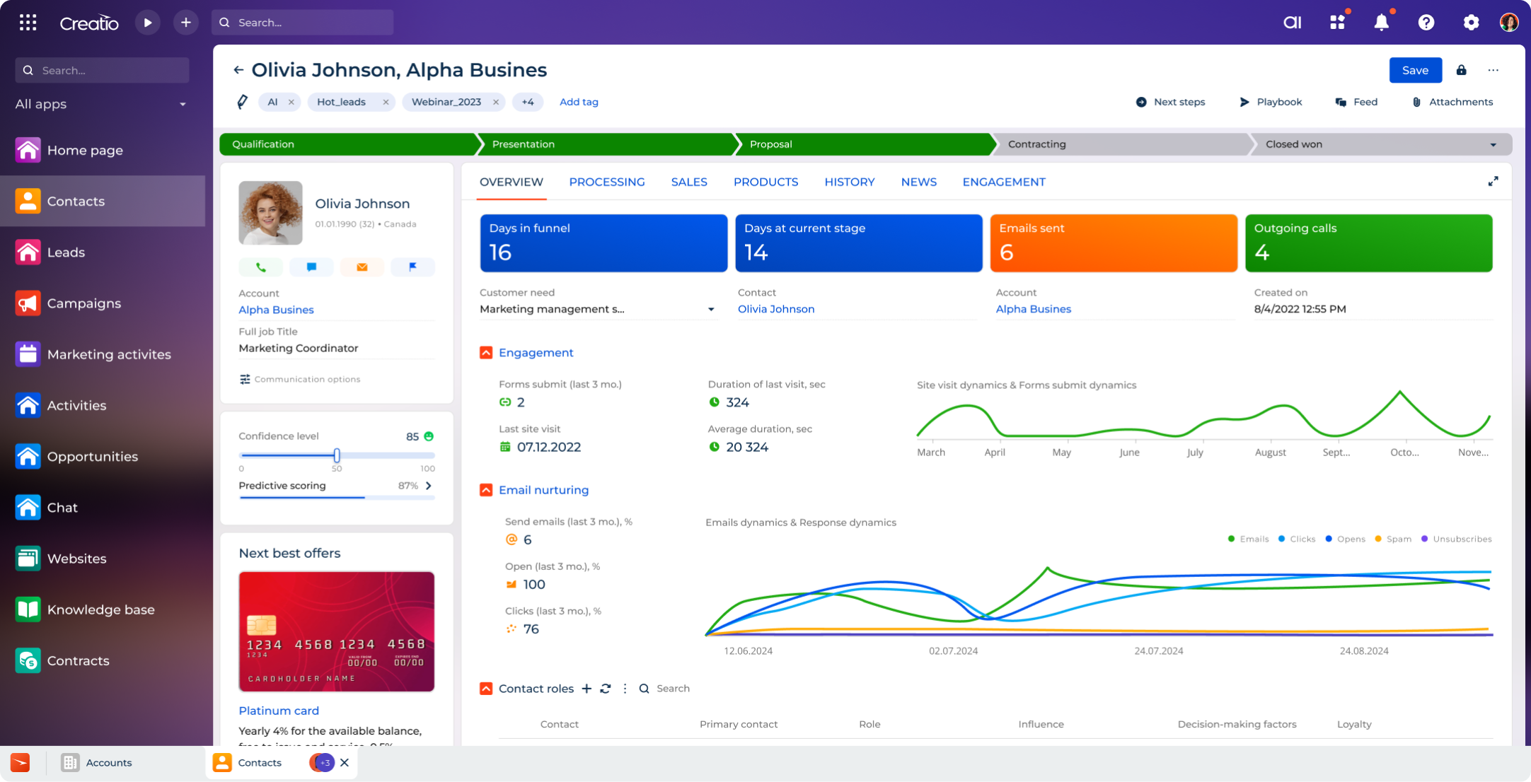 CRM Reporting Creatio