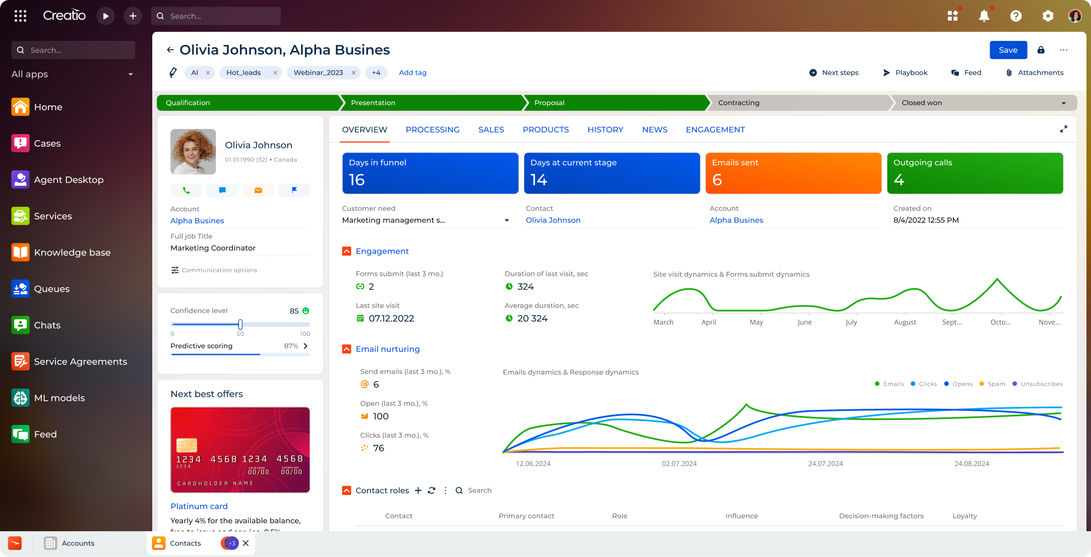 Lead, Contact, and Customer 360 Data Management in Creatio CRM