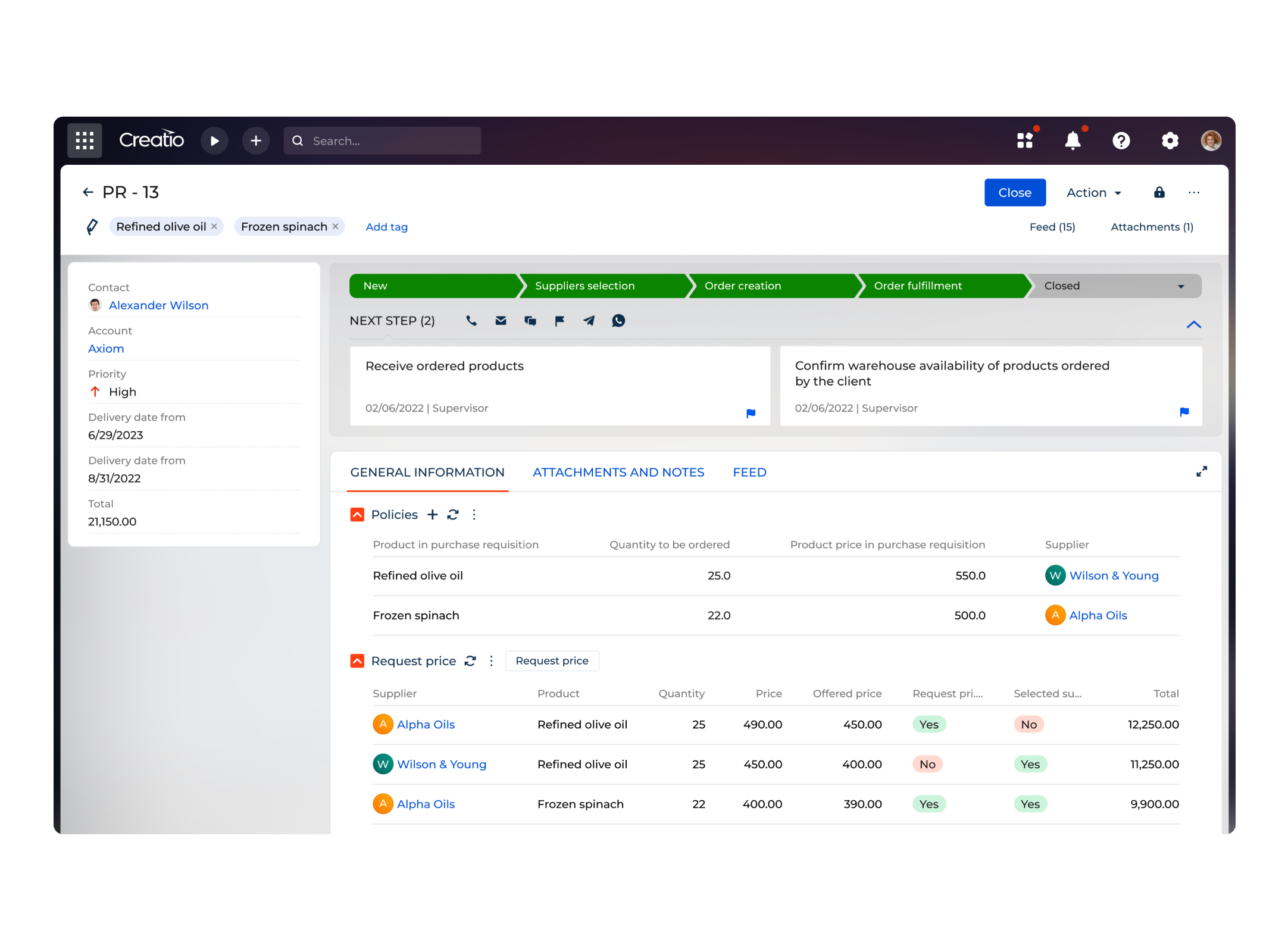 Creatio Manufacturing CRM