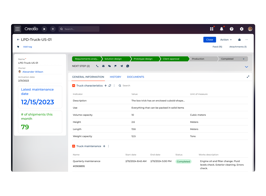 Transportation Low-Code Automation with Creatio CRM