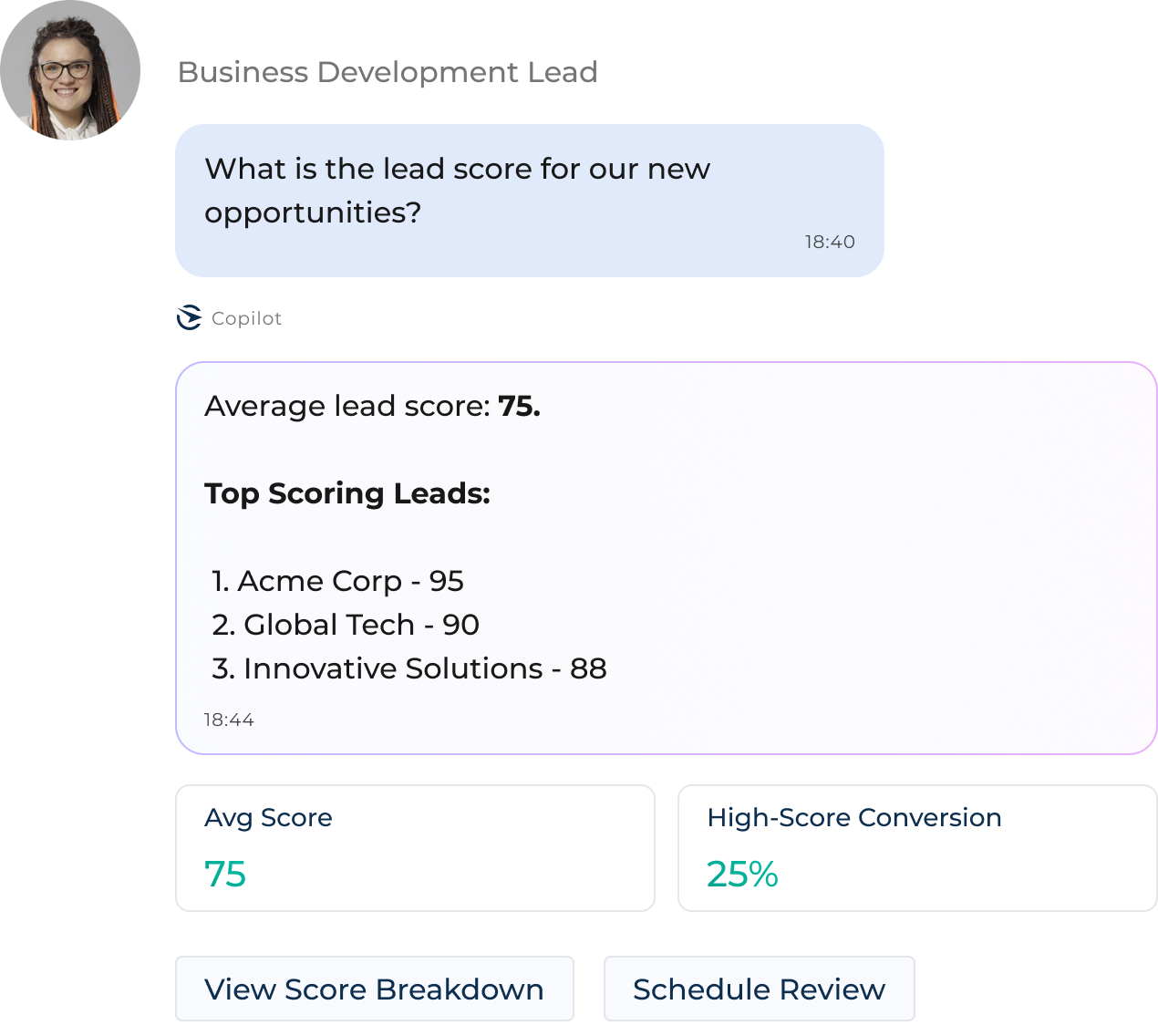 Creatio.ai lead scoring