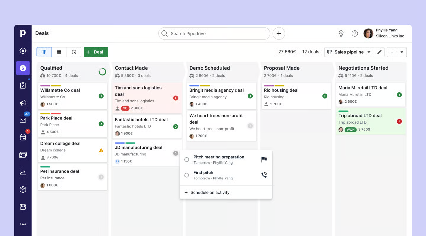 Pipedrive Finance CRM