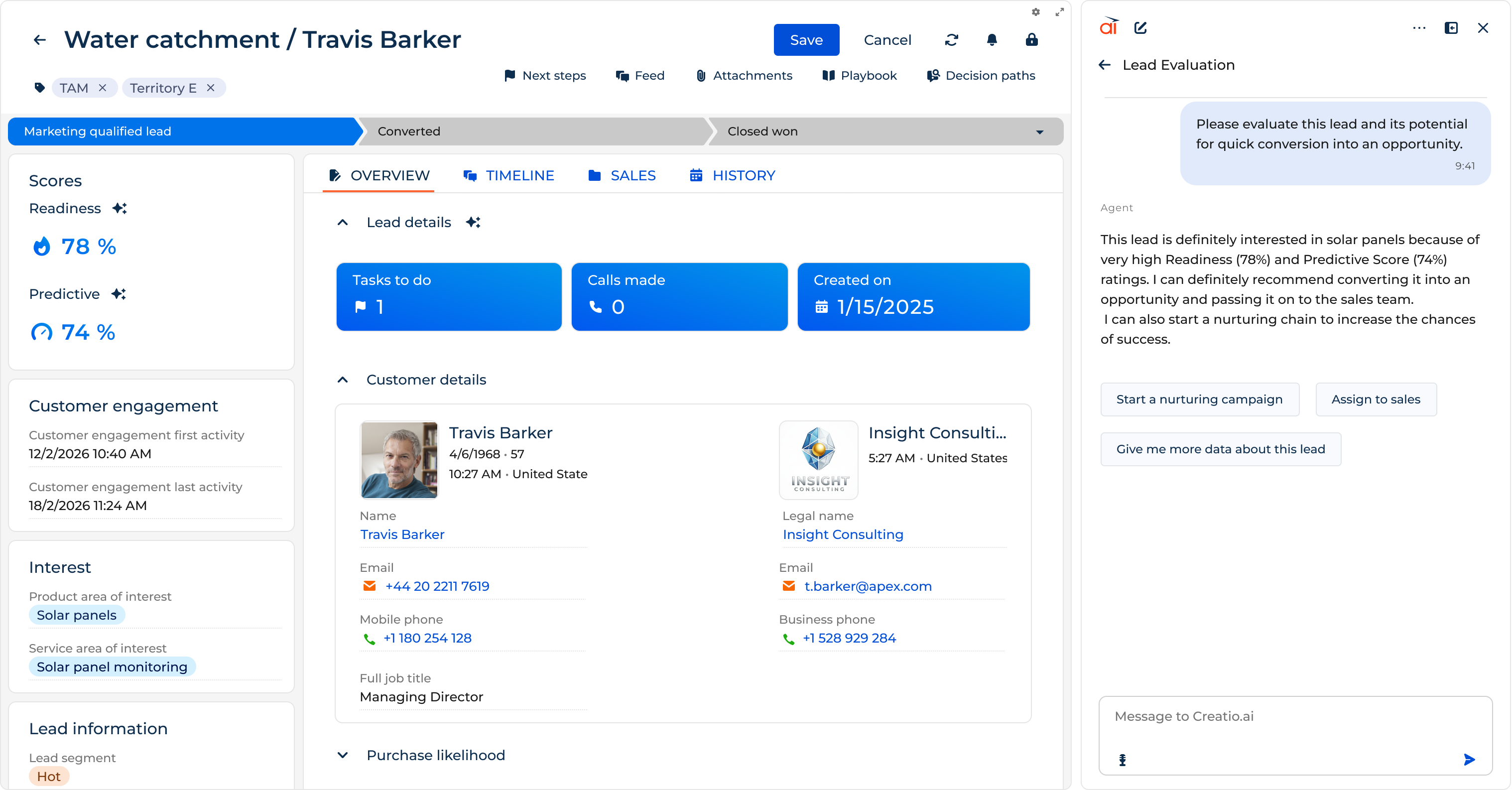 Creatio Sales CRM