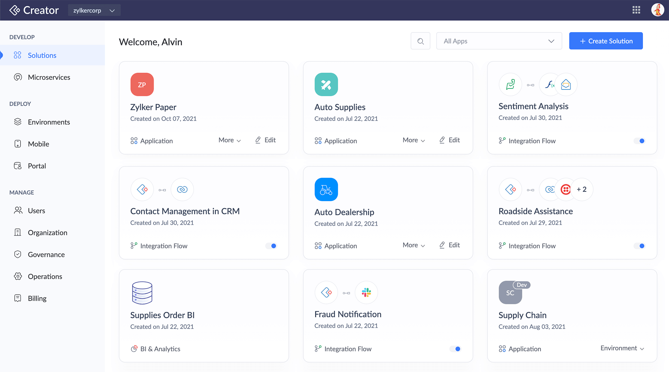 Zoho Creator Platform