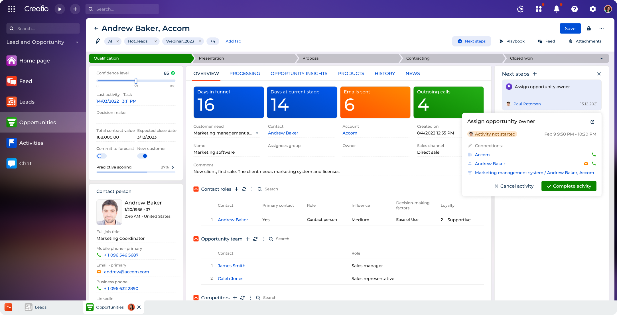 Creatio CRM Software