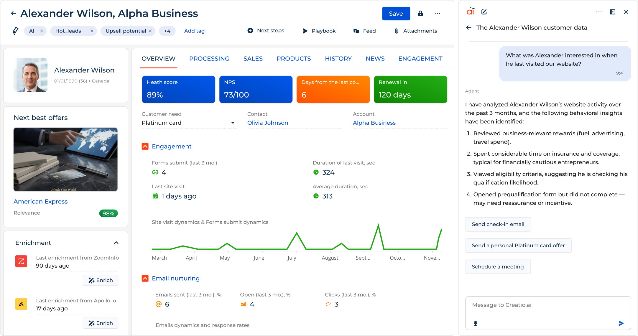 Creatio Agentic Capabilities for Sales
