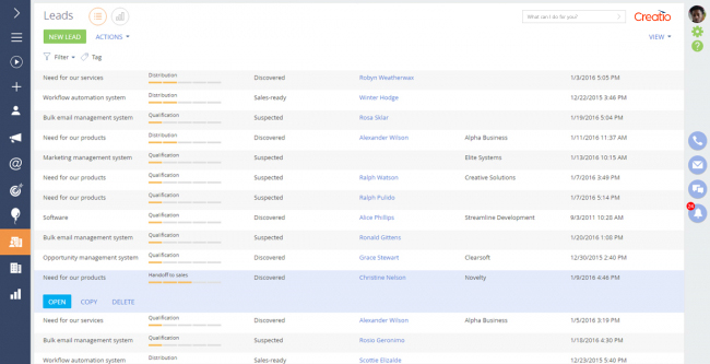 A unified interface for lead management