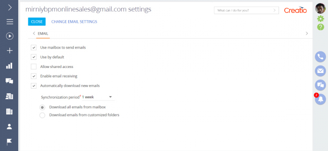 Mail integration via IMAP / SMTP