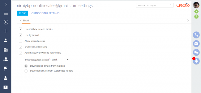 Mail integration via IMAP / SMTP